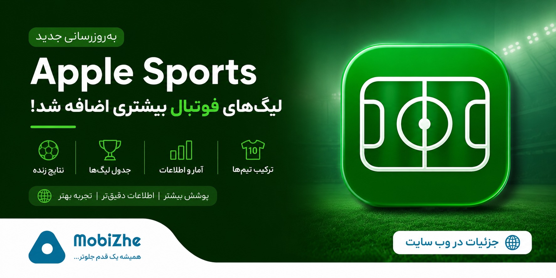 اپل اپلیکیشن Apple Sports را با لیگهای فوتبال بیشتری بهروزرسانی کرد.