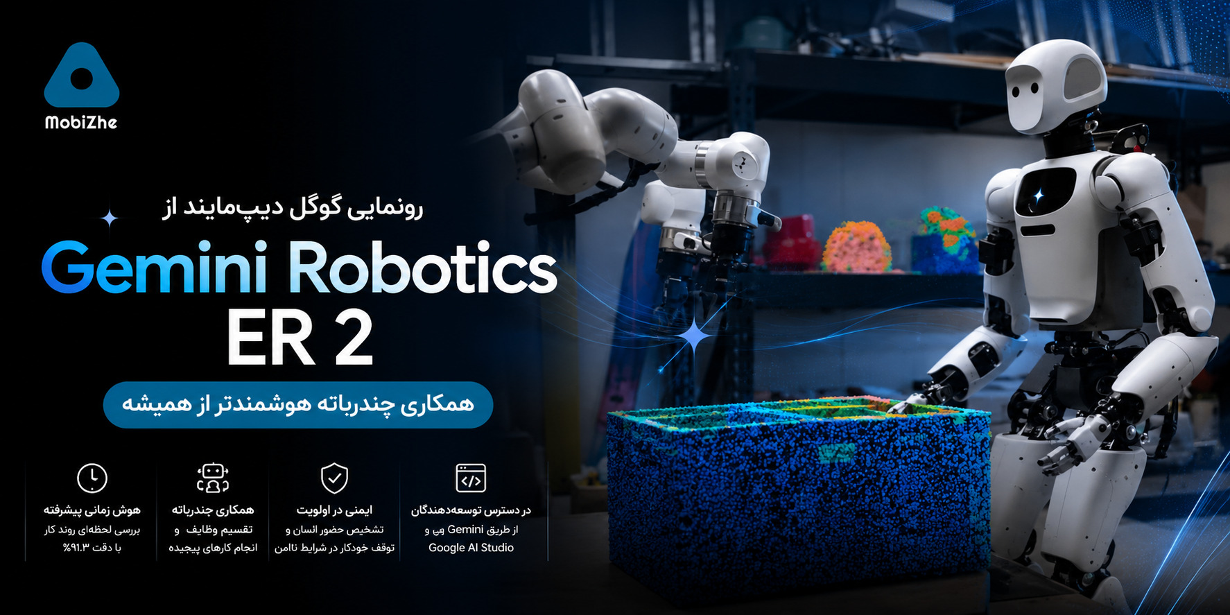 گوگل DeepMind از Gemini Robotics ER 2 با قابلیت همکاری چندرباته رونمایی کرد.